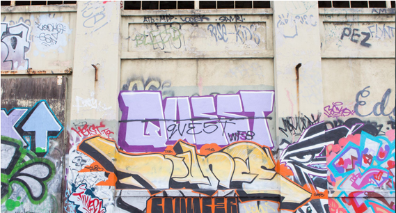 Warehouse - Graffiti (600x359), Png Download