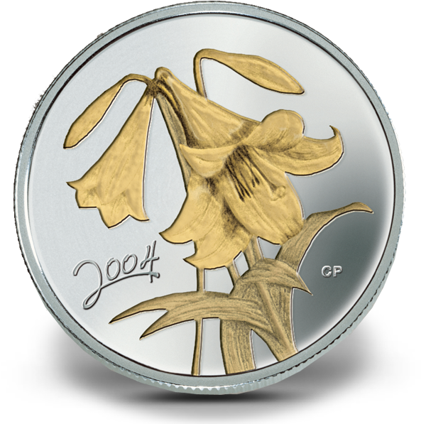 2004 Sterling Silver 50 Cent Coin - Golden Flower Series: (640x612), Png Download