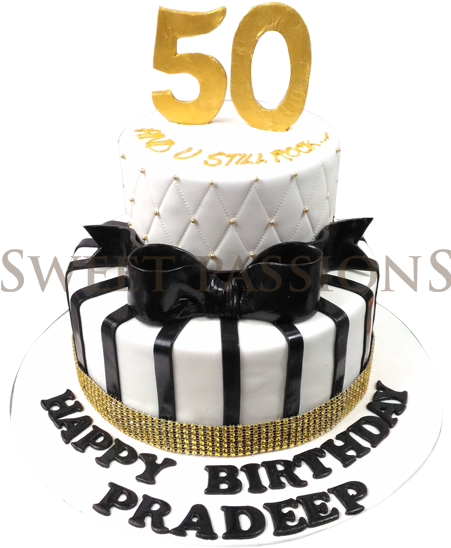 Black Stripes Nos 50 Cake - 50 Birthday Cake Png (451x600), Png Download