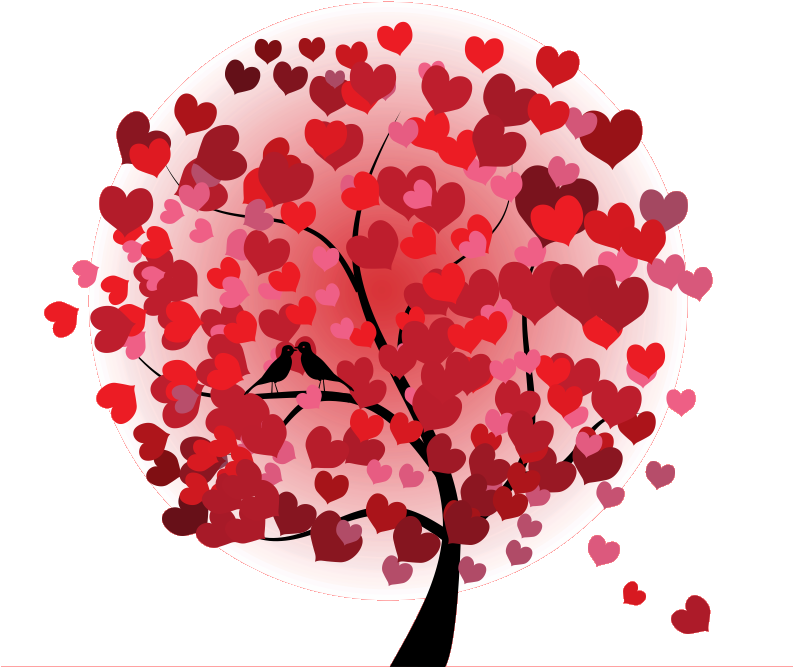 Vector Tree Valentine - Love Tree (792x698), Png Download