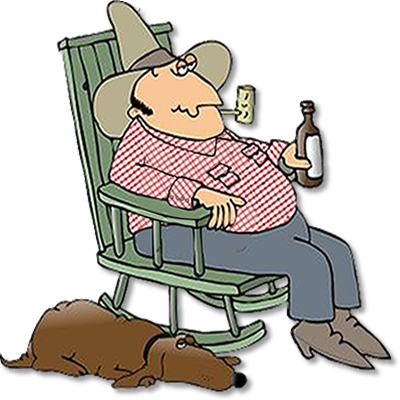 Redneck Rag - Cartoon Drinking And Smoking (400x400), Png Download