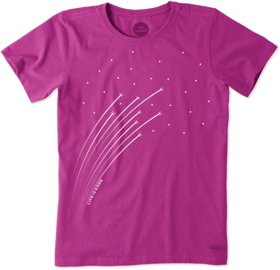 Women's Shooting Stars Crusher Tee - Life Is Good Shirts Women's (570x570), Png Download