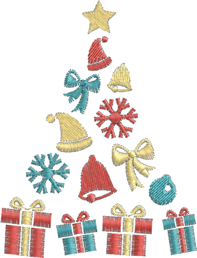 Árvore Enfeites De Natal - Embroidery (600x600), Png Download