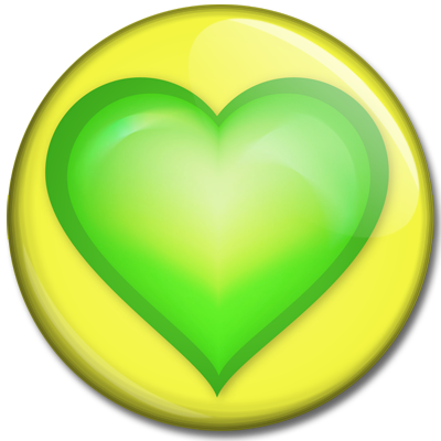 Green Heart On Yellow Background - Green And Yellow Heart (400x400), Png Download