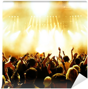 Concert Crowd In Front Of Bright Yellow Stage Lights - Music Club Toscana. Music Time Stories (400x400), Png Download