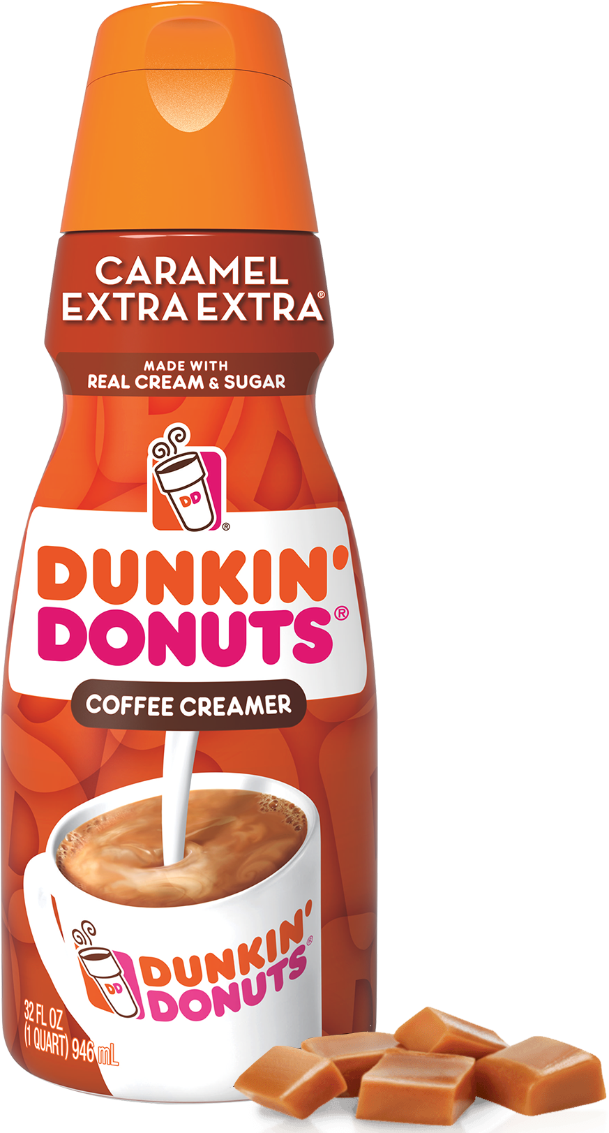 Dunkin Donuts Caramel Extra Coffee Creamer Png Dunkin - Dunkin Donuts Coffee, Ground, Medium Roast, Dunkin' (1500x1632), Png Download