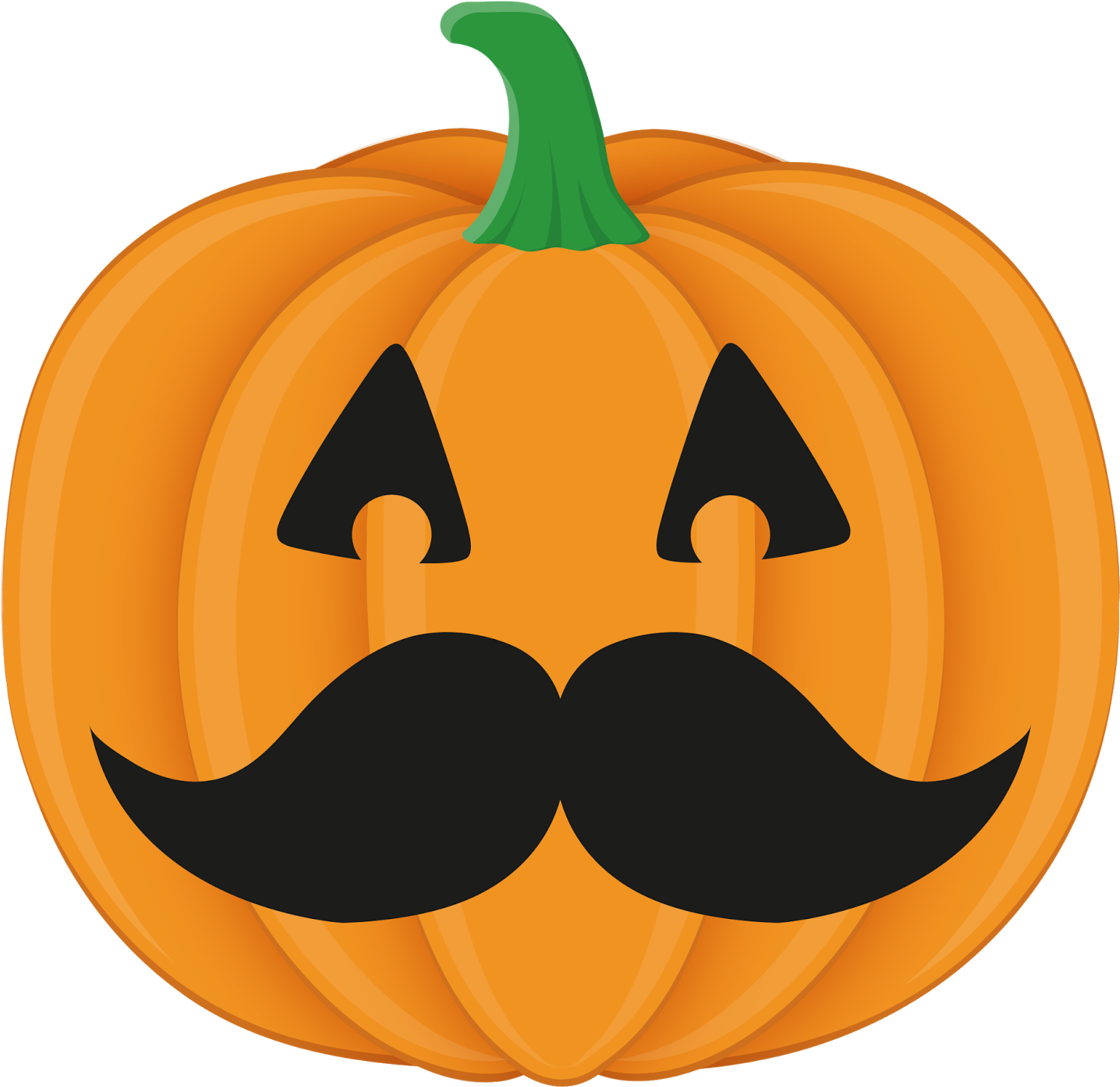 The Chalkboard Garden - Mustache Pumpkin (1600x1543), Png Download