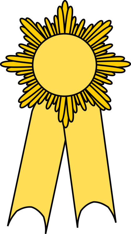 Yellow Ribbon Paper Awareness Ribbon Blue Ribbon - Award Prize Ribbon Clipart (420x750), Png Download