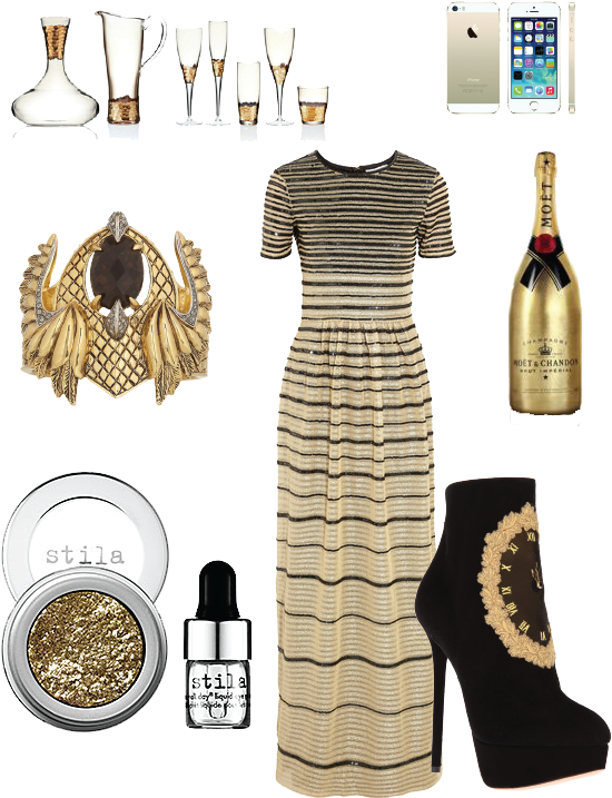 All Gold Everything, A New Year's Eve Wish List - Stila Magnificent Metals Eyeshadow With Primer Comex (611x791), Png Download