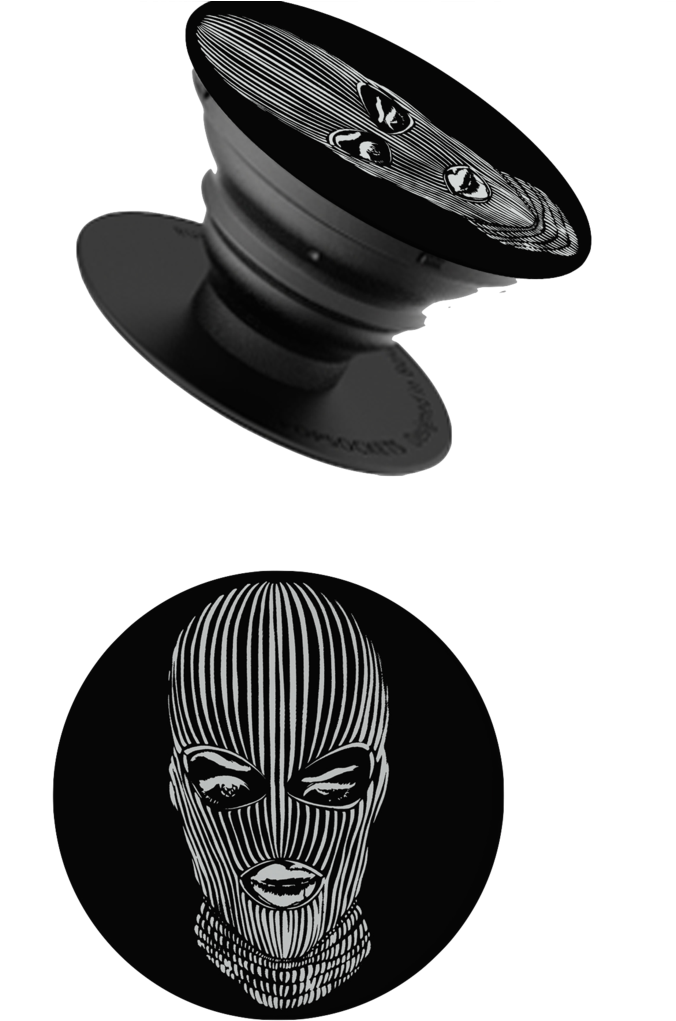 Ski Mask Pop Socket In Black - Badwood (777x1024), Png Download