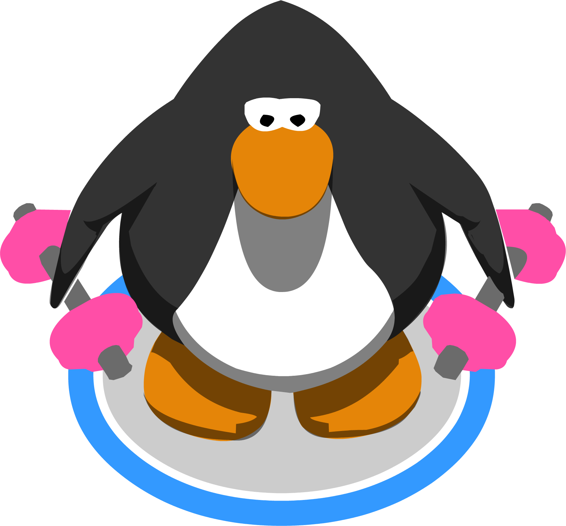 Pink Hand Weights - Club Penguin Sprite (1804x1677), Png Download