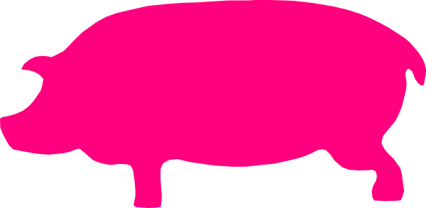 Pig Silhouette Images - Pink Pig Silhouette Png (600x293), Png Download
