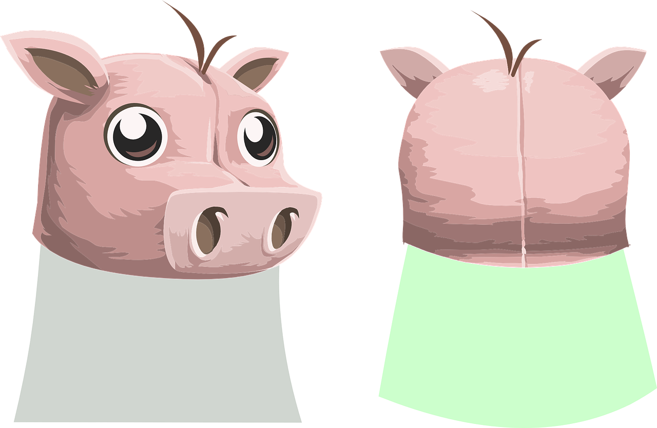Pig, Face, Animal, Cute, Head, Domestic - Clip Art (521x340), Png Download