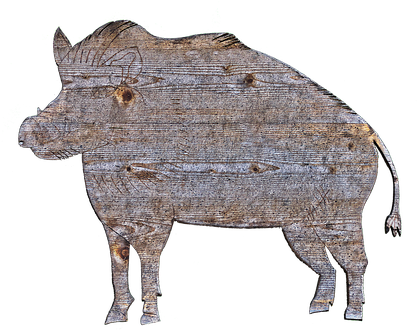 Boar, Holzfigur, Figure, Wood, Animal - Wild Boar (420x340), Png Download