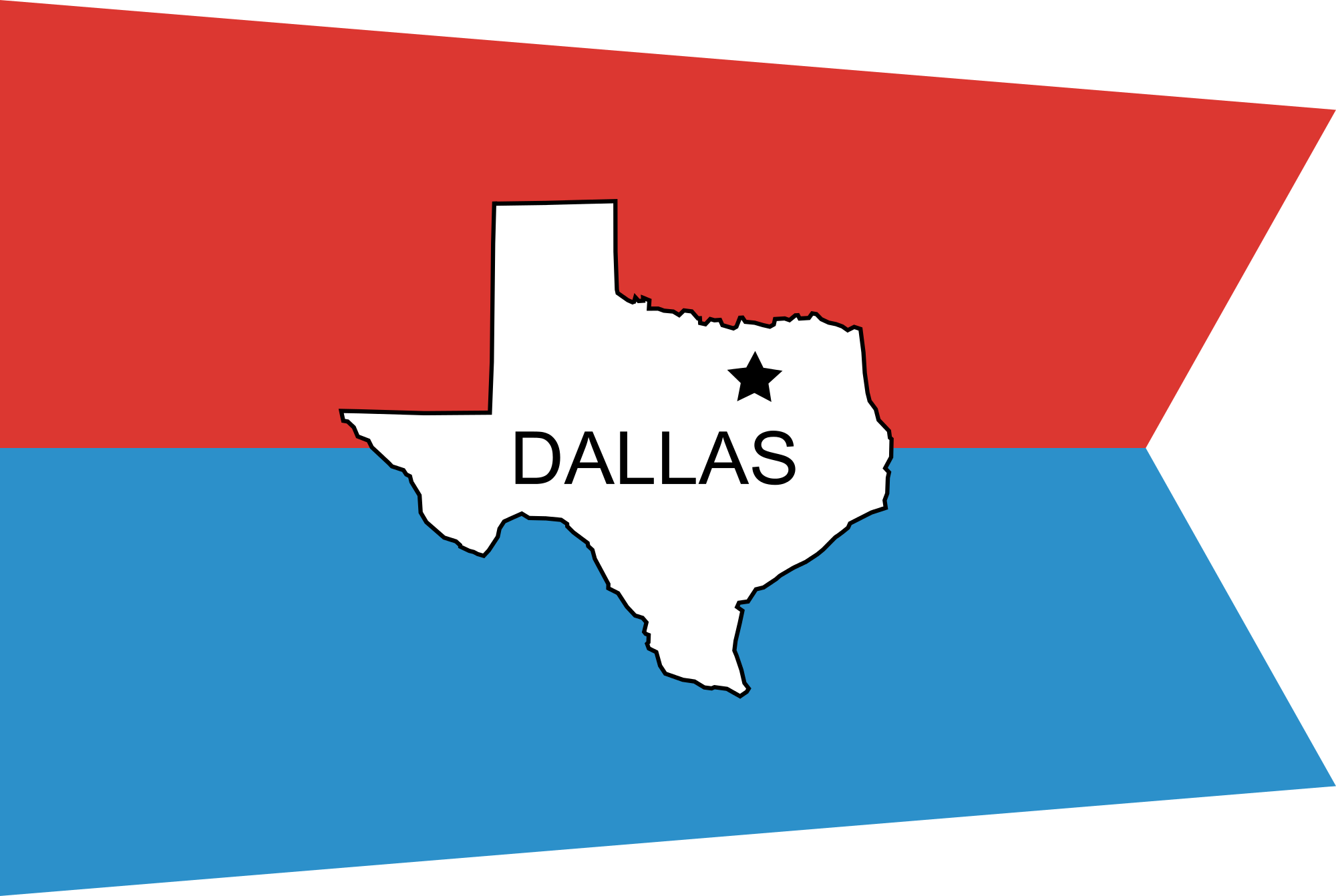 Open - Old Dallas Flag (2000x1342), Png Download