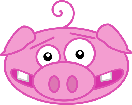 Wild Hog Clipart - Pig Funny Cartoon Png (500x400), Png Download