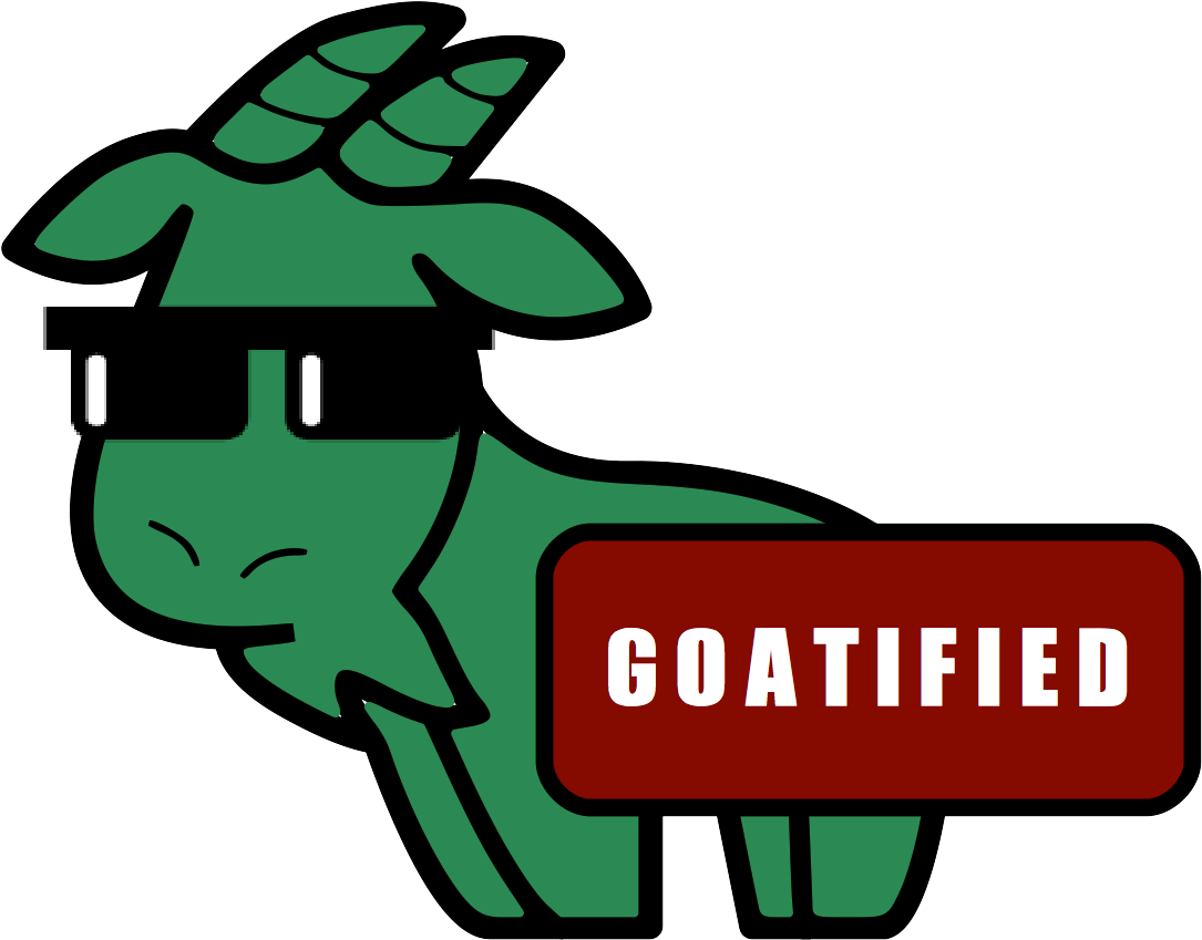 Goatified Sticker, A Goat Wearing Glasses - Wikimedia Commons (1444x1440), Png Download