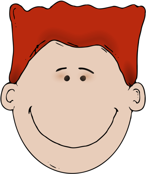 Red Hair Child Boy - Clip Art Boys Head (530x750), Png Download
