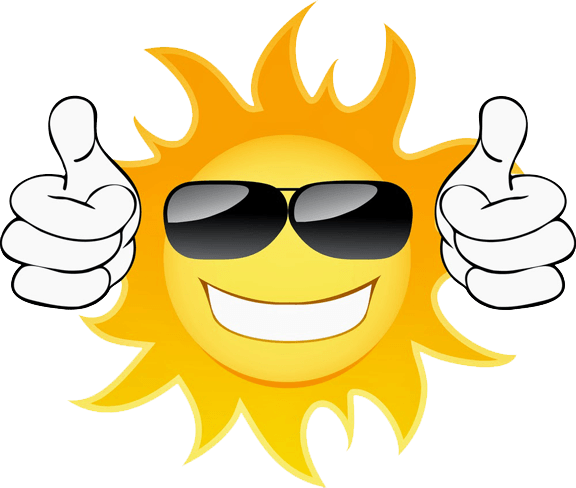 Sun Care - Sun With Sunglasses (576x488), Png Download