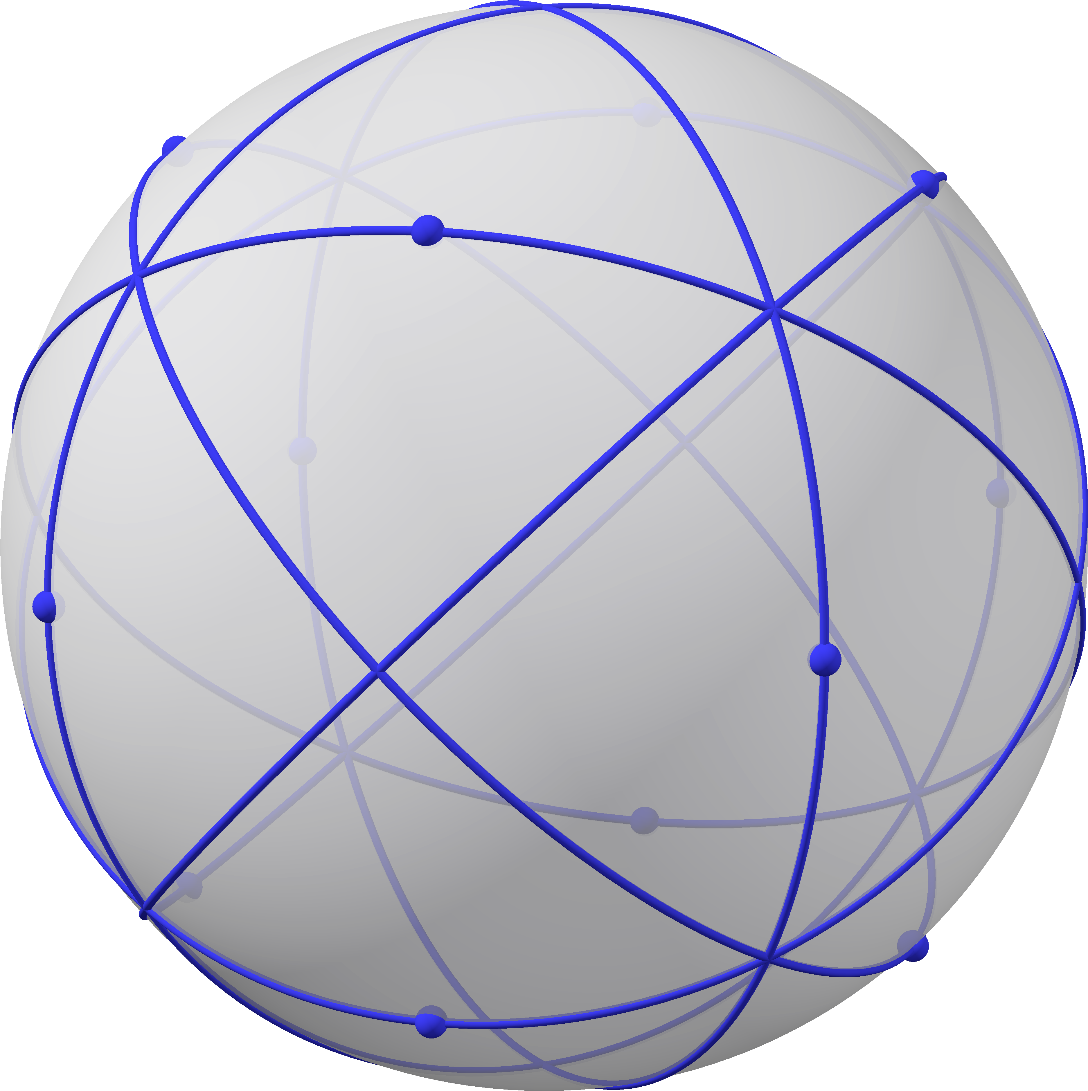 Spherical Polyhedron With Great Circles, 8 B - Spherical Polyhedron (4000x4000), Png Download