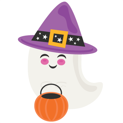 Trick Or Treating Ghost Scrapbook Cut File Cute Clipart - Trick Or Treat Ghost (432x432), Png Download