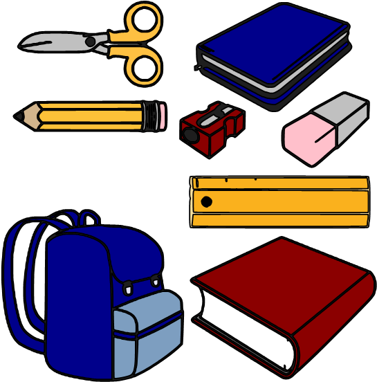 Clipart School Supplies - School Supplies Clipart (545x552), Png Download