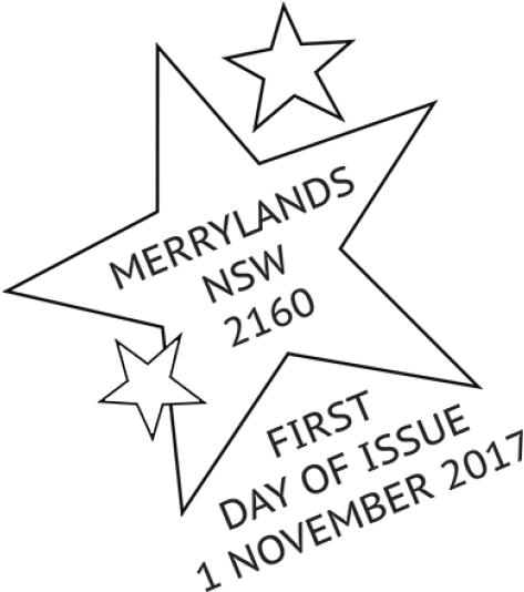 Christmas 2017 Postmark Postmark - Line Art (970x545), Png Download