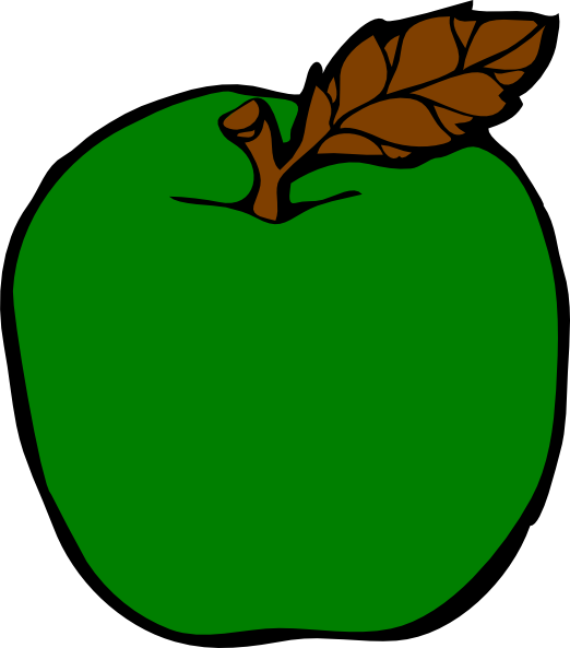Apple Clipart Large - Clip Art Green Apple (522x593), Png Download