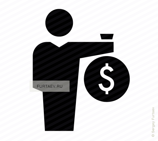 Vector Icon Of Male Person Holding Big Sack With Dollar - Silhouette Of Man Holding Money Bags (620x553), Png Download