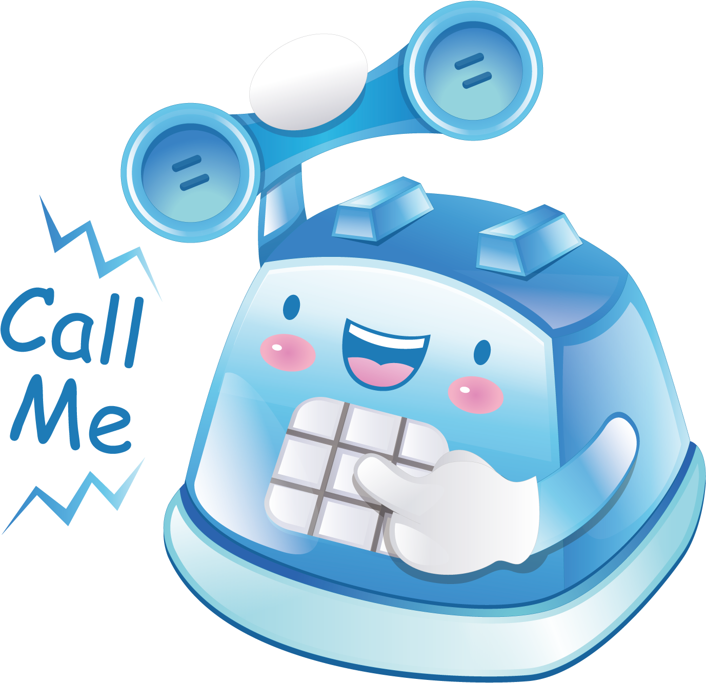 Clip Art Royalty Free Stock Booth Mobile Blue Cartoon - Telephone Cartoon Png (1452x1557), Png Download