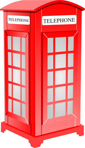 Telephone Booth Clipart Cartoon - London Phone Booth Clip Art (342x596), Png Download