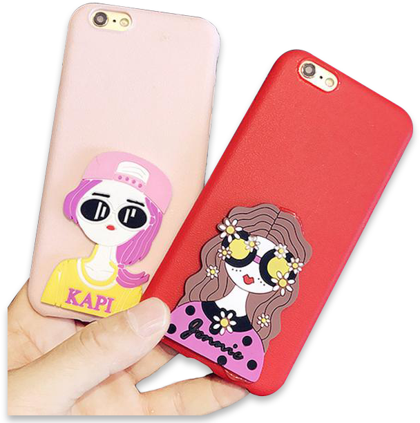 167-pretty Cartoon Girl Cover Case For Iphone - Solide De Couleur De Bonbons De Silicone Souple Coque (620x620), Png Download
