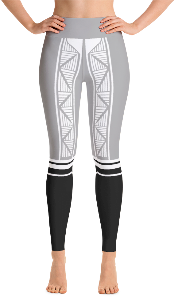 Image Of Yoga / Gym Legging - Leggings Leaves Green (1000x1000), Png Download