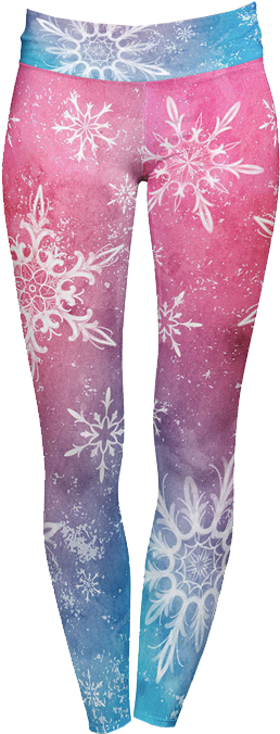 Snowflake Leggings Transparent Background Festive Clothing - Leggings (609x756), Png Download