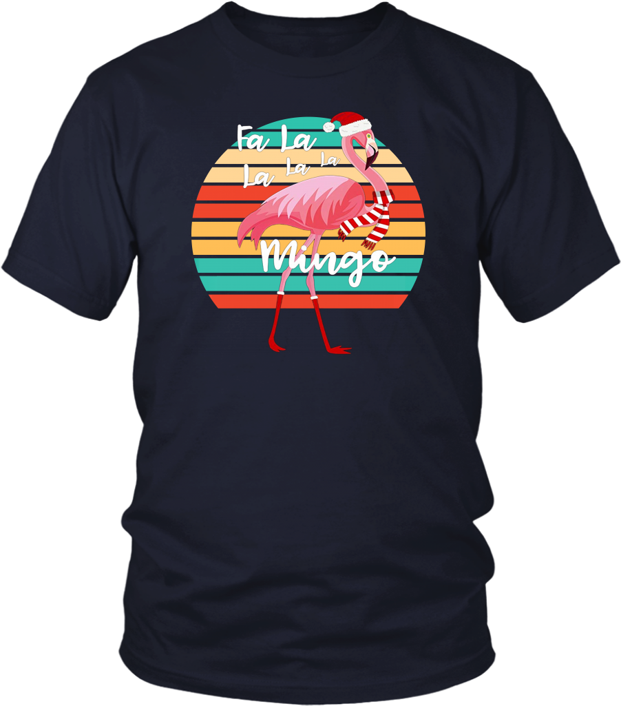 Vinage Cute Pink Flamingo Santa Hat Merry Christmas - Lou Gramm T Shirt (1024x1024), Png Download