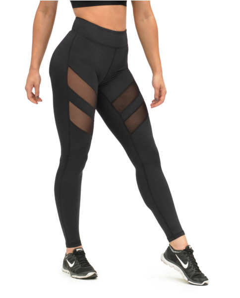 Mesh Panel Gym Leggings (600x600), Png Download