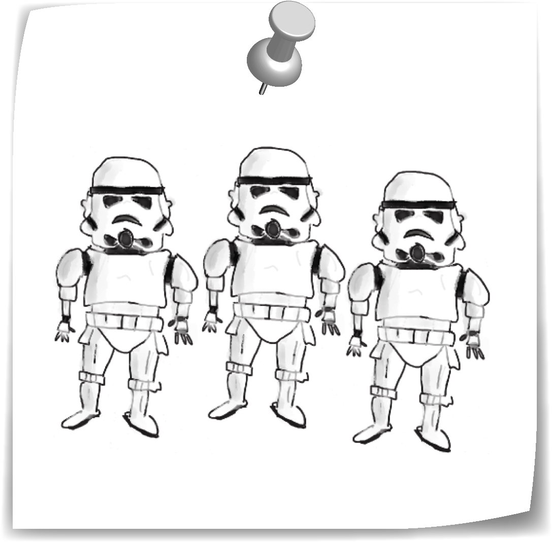 Star Wars Postit - Cartoon (1125x1130), Png Download