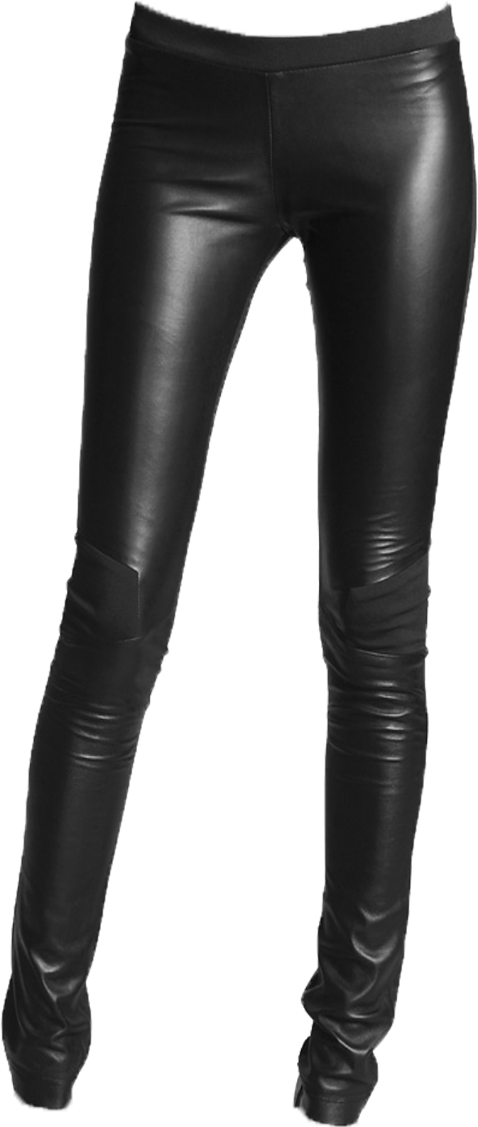 No Comment - Woman Leather Pants Png (672x1600), Png Download