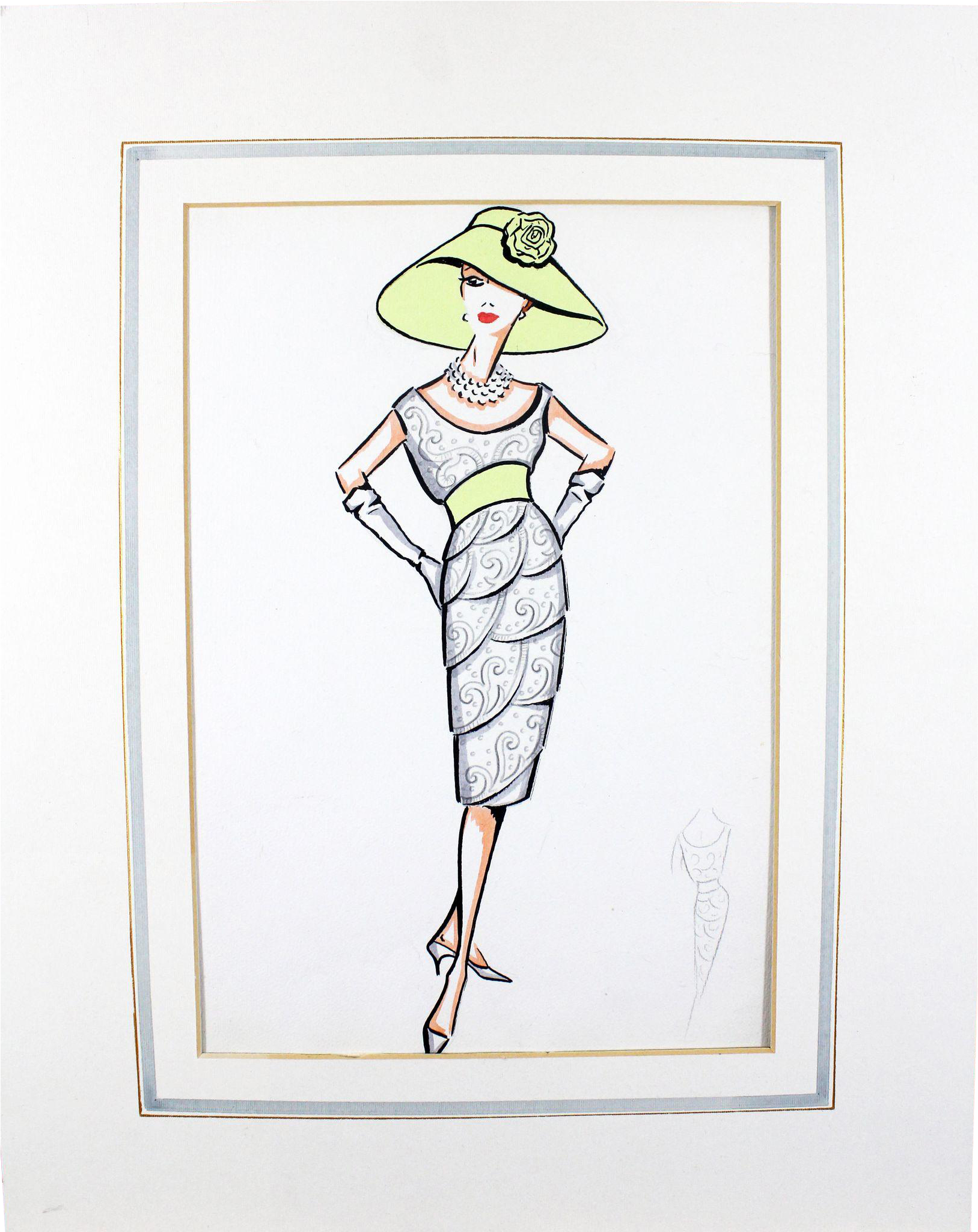 Original Handcolored Fashion Sketch Of The Sorelle - Fashion (2048x2048), Png Download