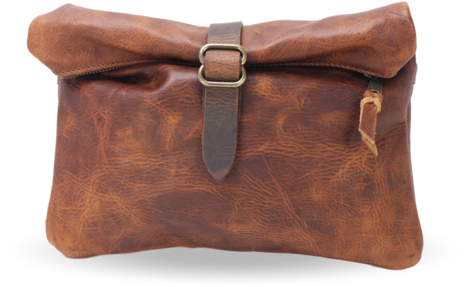Leather Roll-top Dopp Kit - Leather (690x517), Png Download