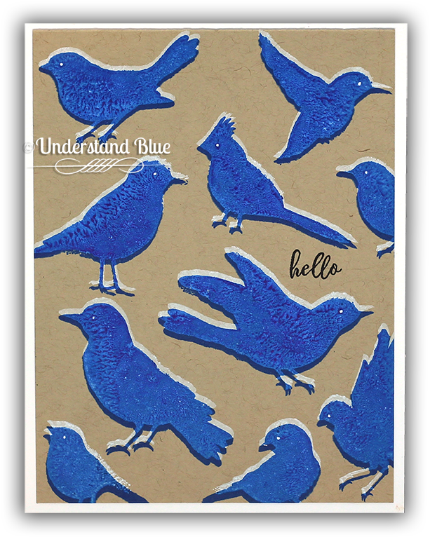 Ghost Stamped Hero Arts Birds By Understand Blue - Cardmaking (650x780), Png Download