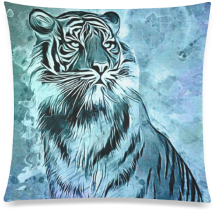 Watercolor Tiger Custom Zippered Pillow Case - Watercolor Painting (500x500), Png Download