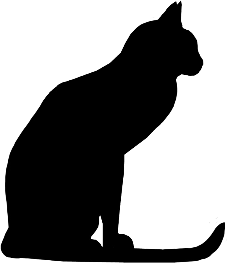 Cat Png - Black Cat Silhouette Png (886x960), Png Download