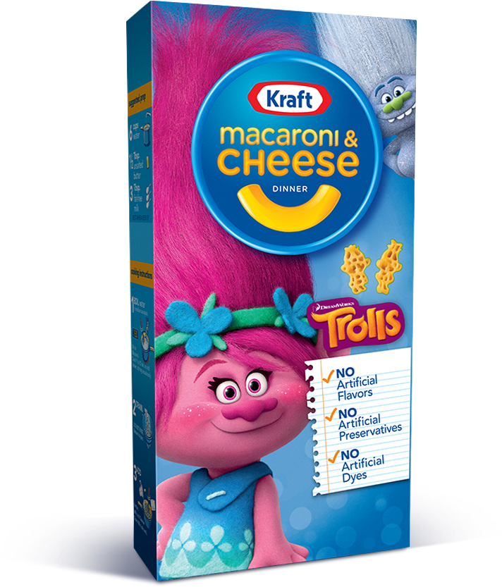 Kraft Trolls Macaroni & Cheese 5.5 Oz (1200x1007), Png Download