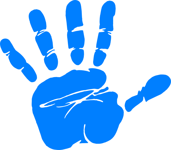 Vector Freeuse Download Blue Hand Prints - Blue Hand Clipart (600x527), Png Download
