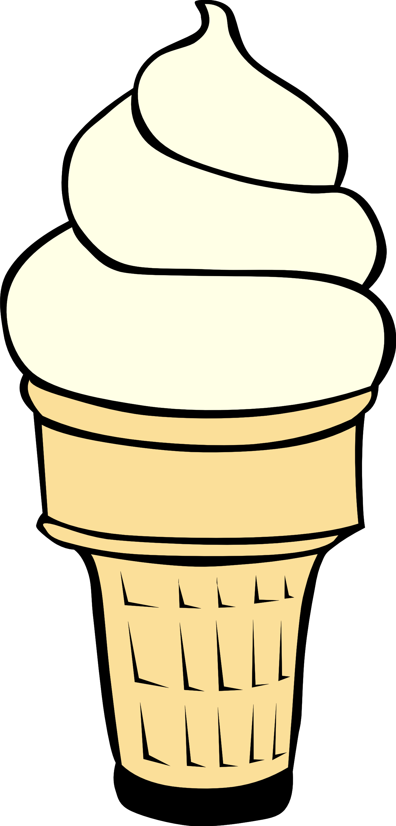 Clipart Food Ice Cream - Vanilla Ice Cream Clipart (1154x2400), Png Download