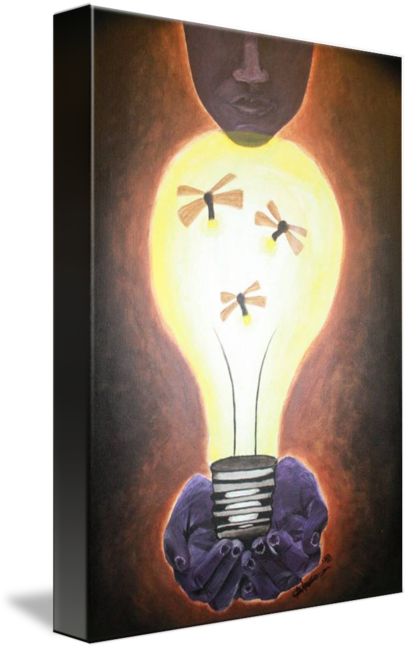 Clipart Transparent Library Painting Firefly Lightbulb - Incandescent Light Bulb (408x650), Png Download
