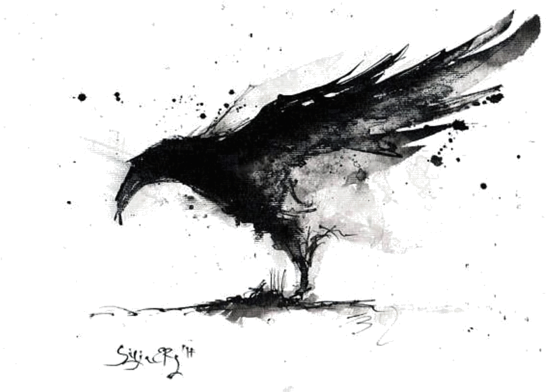 Pin By Gina Tilley On Ravens - Crow Art (788x700), Png Download