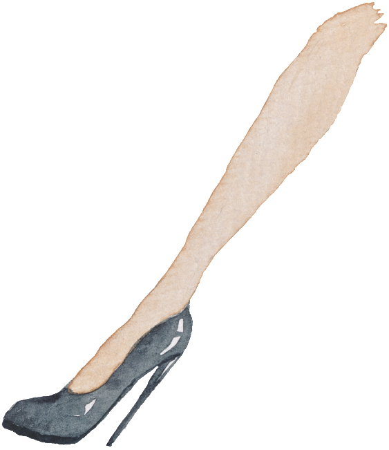 Hand Painted High Heels Fashion Paris Cartoon Transparent - High-heeled Shoe (1024x1024), Png Download