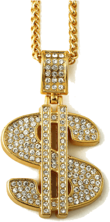 Free Png Gold Dollar Png Images Transparent - Gold Chain Money Sign (480x480), Png Download